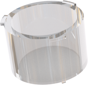 A 3D render of a plastic cylinder with a membrane bottom and open top.
